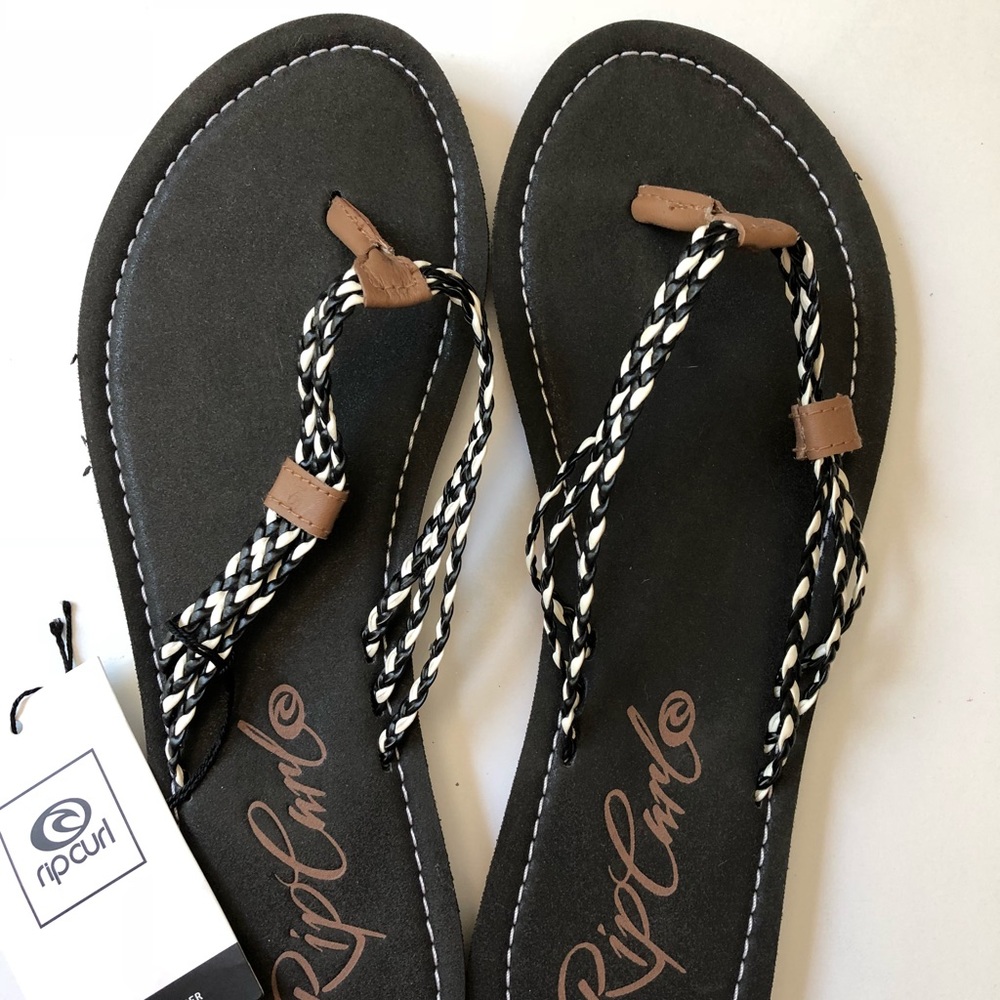 Rip Curl Black & White Sandals NWT